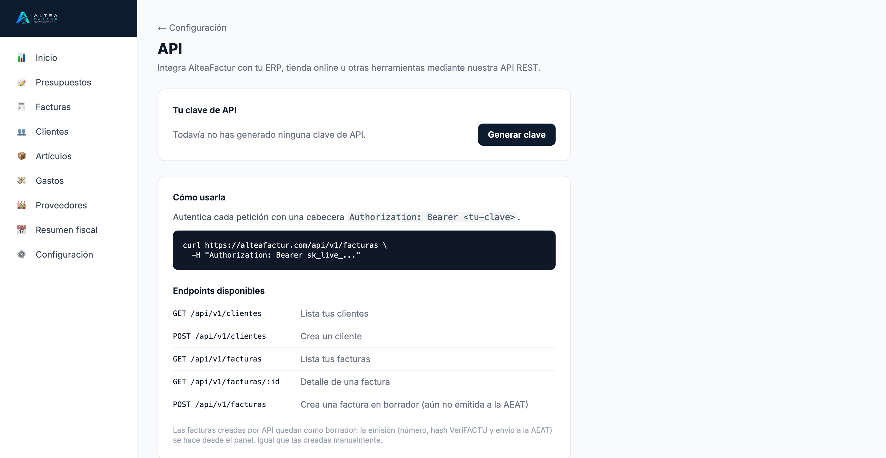 API para integraciones